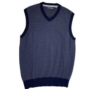 ASHWORTH Navy White Striped Vest  size Medium